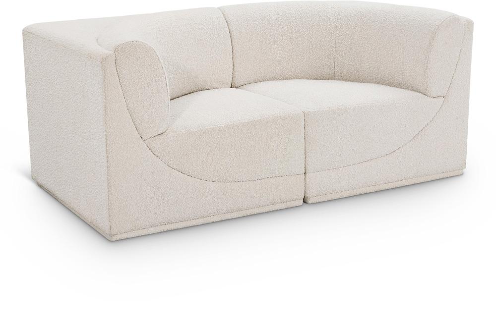 Meridian Furniture - Ollie Cream Boucle Fabric Modular Sofa - 2Pc - 118Cream-S68 veiw 1