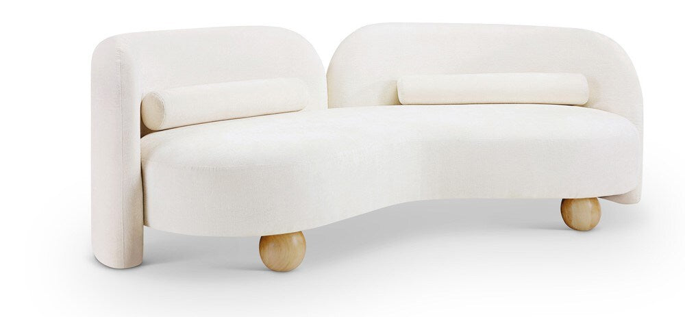 Meridian Furniture - Daphne Cream Chenille Fabric Sofa - 44001Cream-S veiw 1