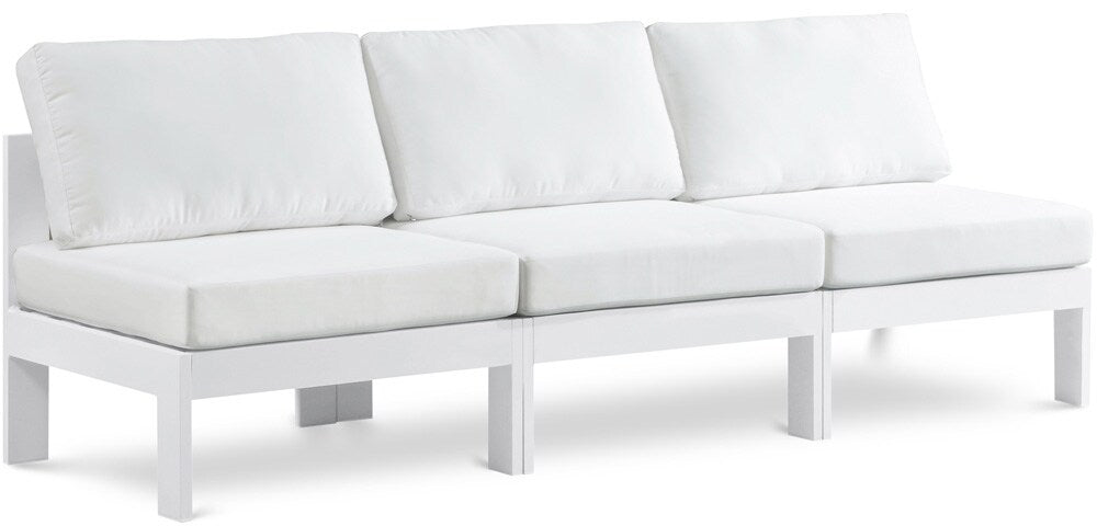 Meridian Furniture - Nizuc White Water Resistant Fabric Outdoor Patio Modular Sofa - 3Pc - 375White-S90B veiw 1