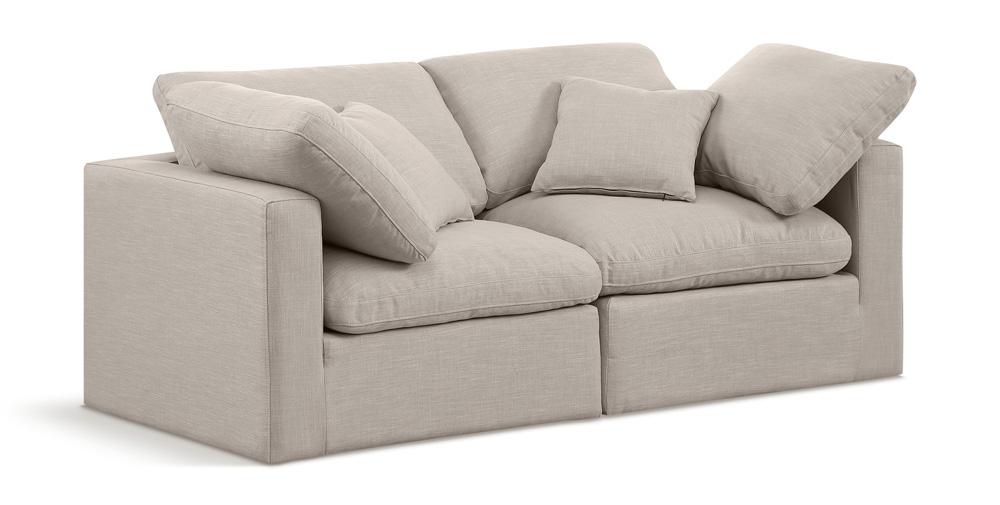 Meridian Furniture - Indulge Beige Linen Textured Fabric Modular Sofa - 2Pc - 141Beige-S70 veiw 1