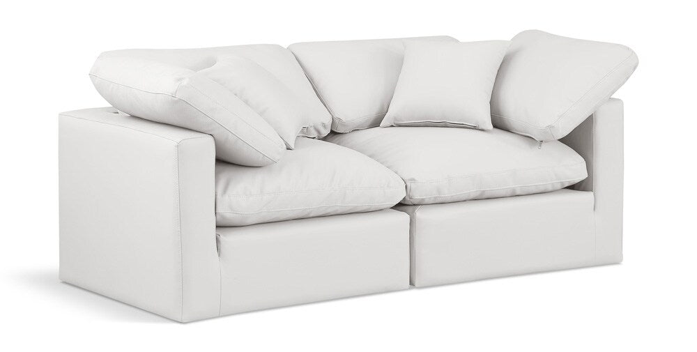 Meridian Furniture - Indulge Cream Vegan Leather Modular Sofa - 2Pc - 146Cream-S70 veiw 1