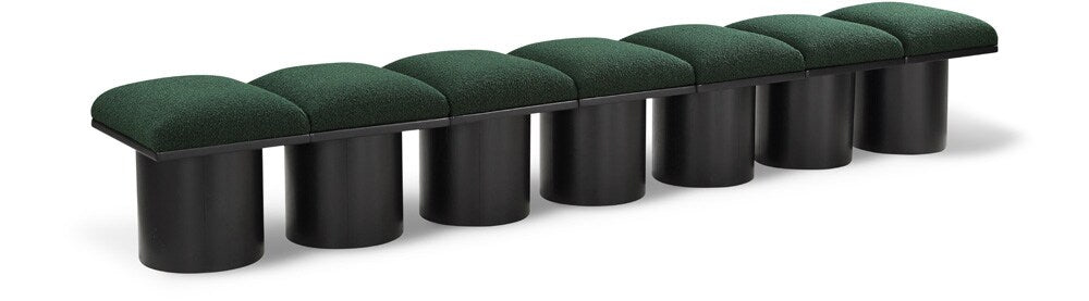 Meridian Furniture - Pavilion Green Boucle Fabric Bench - 7Pc - 466Green-7B veiw 1