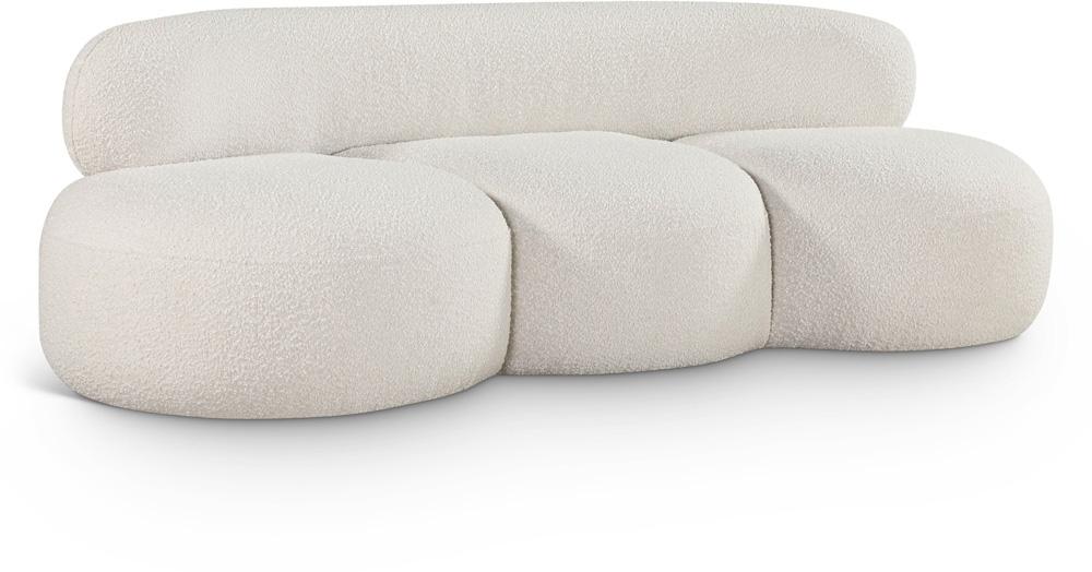 Meridian Furniture - Venti Cream Boucle Fabric Sofa - 140Cream-S veiw 1