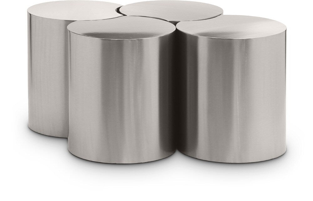 Meridian Furniture - Dimple Silver Coffee Table - 4Pc - 99081Silver-4D veiw 1