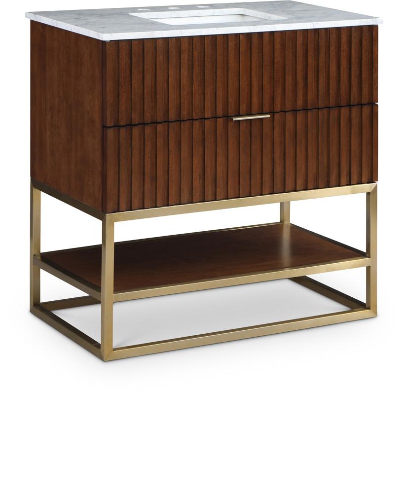 Meridian Furniture - Monad Walnut Bathroom Vanity - 404Walnut-36 veiw 1