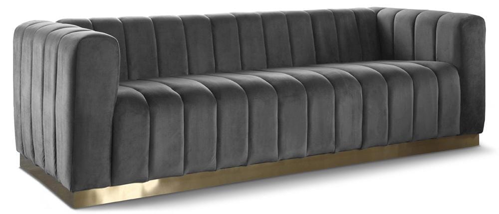 Meridian Furniture - Marlon Grey Velvet Sofa - 603Grey-S veiw 1