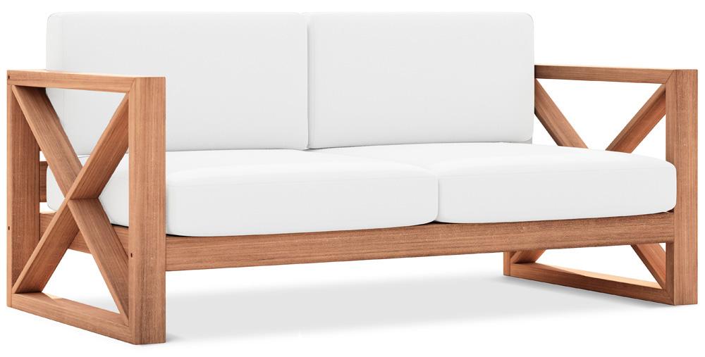 Meridian Furniture - Anguilla Off White Water Resistant Fabric Outdoor Loveseat - 352White-L veiw 1