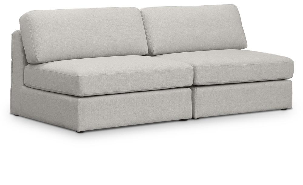 Meridian Furniture - Beckham Beige Durable Linen Textured Fabric Modular Sofa - 2Pc - 681Beige-S76B veiw 1