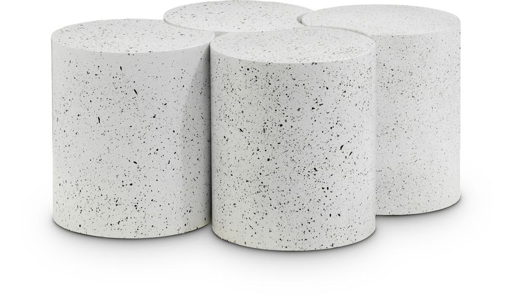 Meridian Furniture - Dimple White Coffee Table - 4Pc - 99084White-4D veiw 1