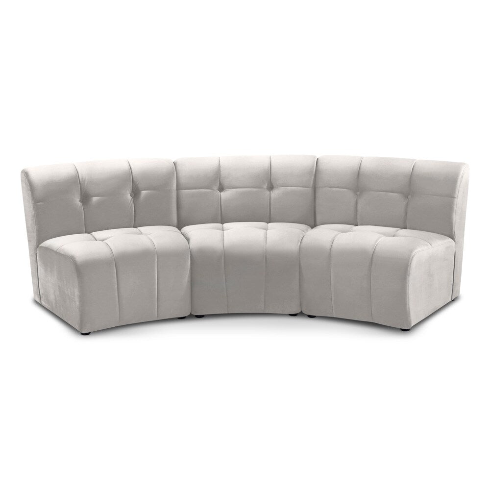 Meridian Furniture - Limitless Cream Velvet 3pc. Modular Sectional - 645Cream-3PC veiw 1