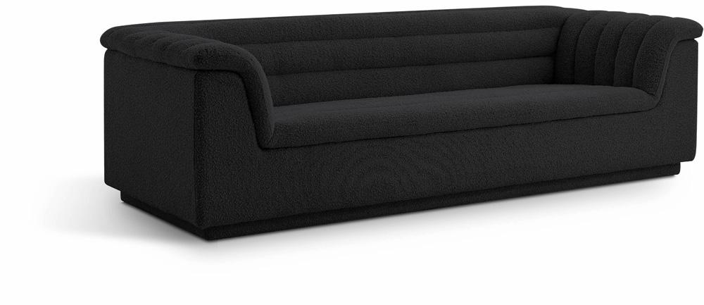 Meridian Furniture - Cascade Black Boucle Fabric Sofa - 191Black-S veiw 1