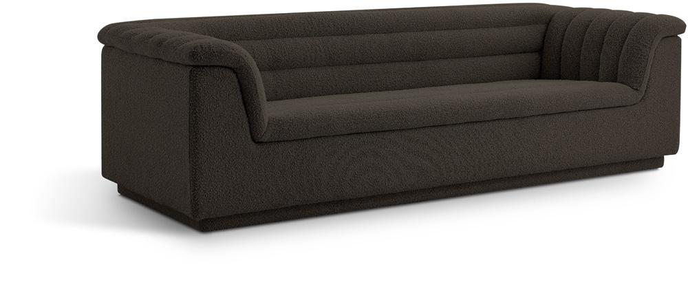 Meridian Furniture - Cascade Brown Boucle Fabric Sofa - 191Brown-S veiw 1
