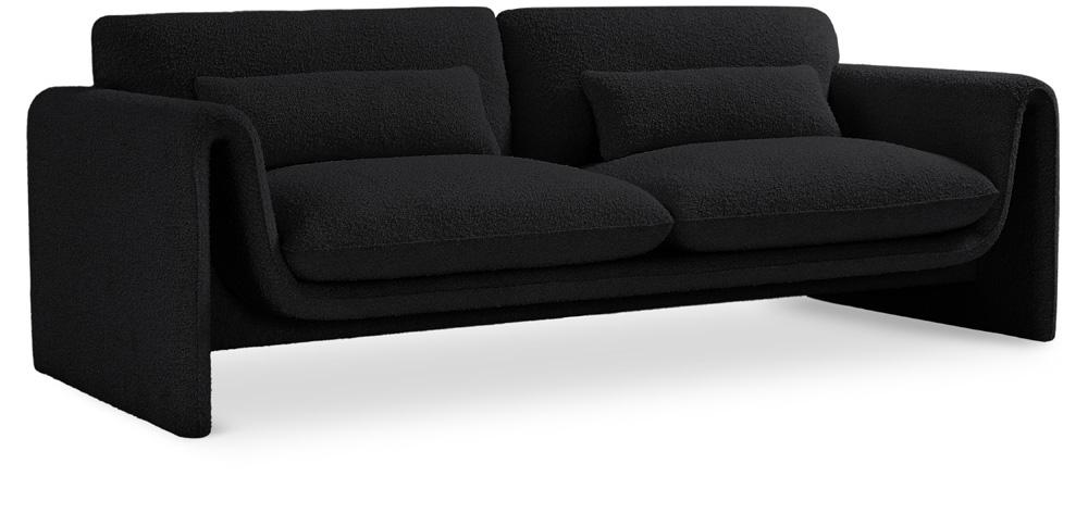 Meridian Furniture - Stylus Black Boucle Fabric Sofa - 198Black-S veiw 1