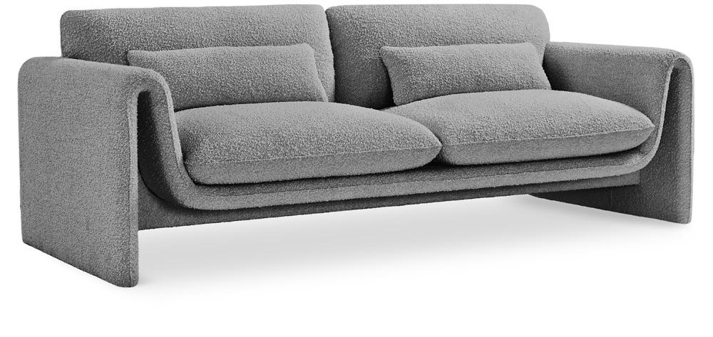 Meridian Furniture - Stylus Grey Boucle Fabric Sofa - 198Grey-S veiw 1