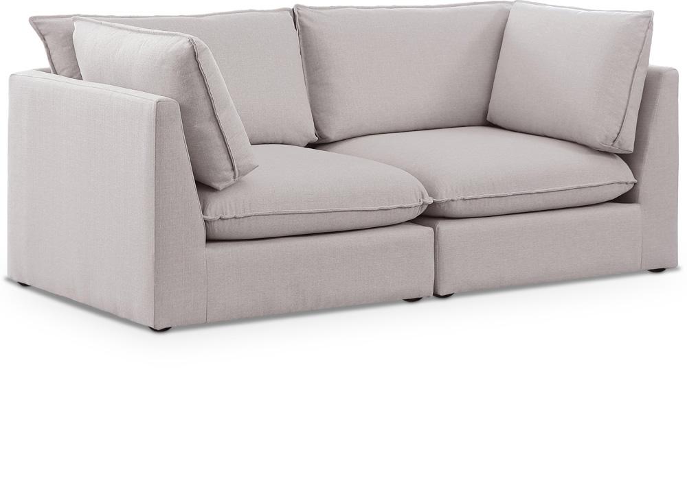 Meridian Furniture - Mackenzie Beige Durable Linen Textured Modular Sofa - 2Pc - 688Beige-S80B veiw 1