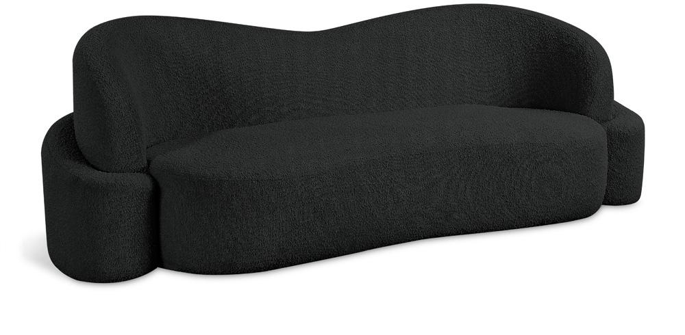 Meridian Furniture - Principessa Black Boucle Fabric Sofa - 108Black-S veiw 1