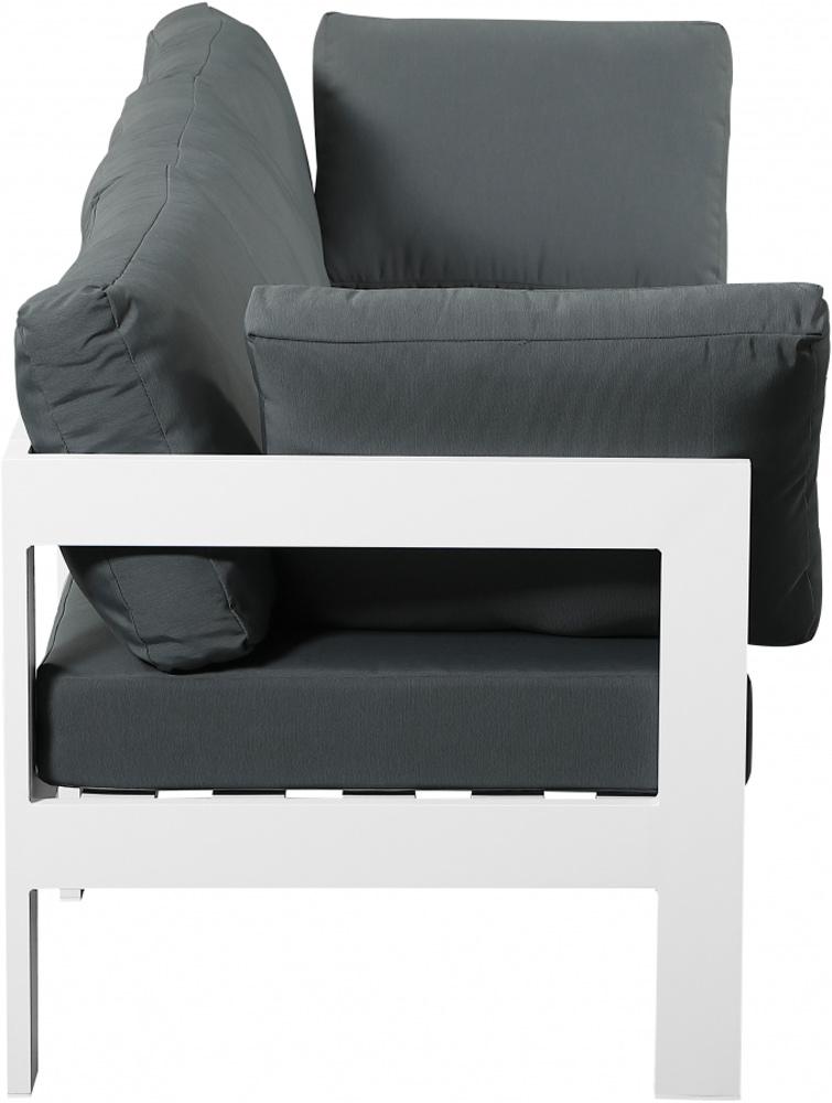 Meridian Furniture - Nizuc Grey Water Resistant Fabric Outdoor Patio Modular Sofa - 3Pc - 375Grey-S90A veiw 3