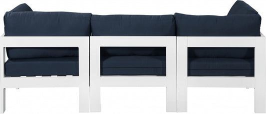 Meridian Furniture - Nizuc Navy Water Resistant Fabric Outdoor Patio Modular Sofa - 3Pc - 375Navy-S90A veiw 2