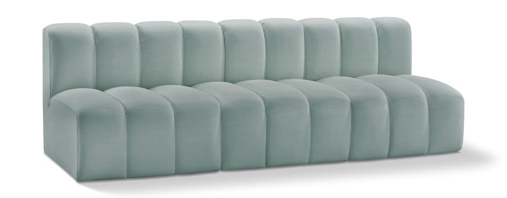 Meridian Furniture - Arc Mint Green Vegan Leather Modular Sofa - 3Pc - 101Mint-S3F veiw 1