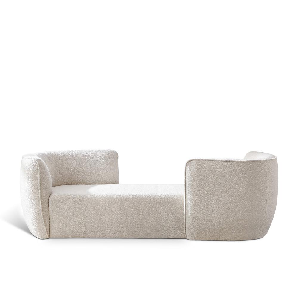 Meridian Furniture - Hilton Cream Fabric Chaise - 158Cream veiw 1
