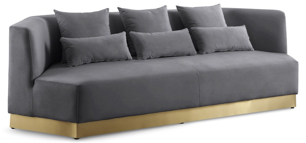 Meridian Furniture - Marquis Grey Velvet Sofa - 600Grey-S veiw 1