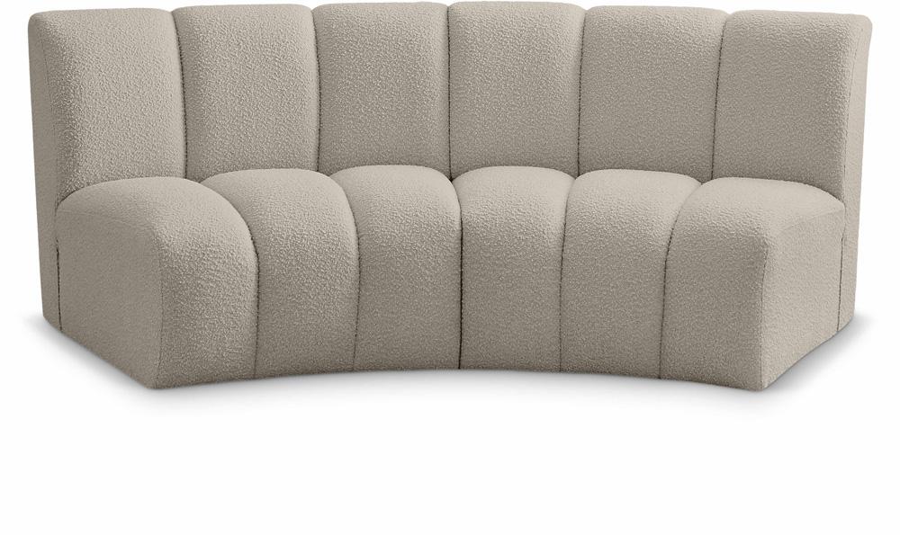 Meridian Furniture - Infinity Brown Boucle Fabric 2pc. Modular Sectional - 643Taupe-2PC veiw 1