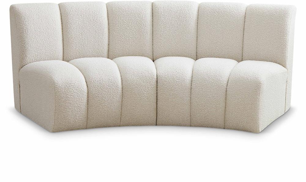 Meridian Furniture - Infinity Cream Boucle Fabric 2pc. Modular Sectional - 643Cream-2PC veiw 1