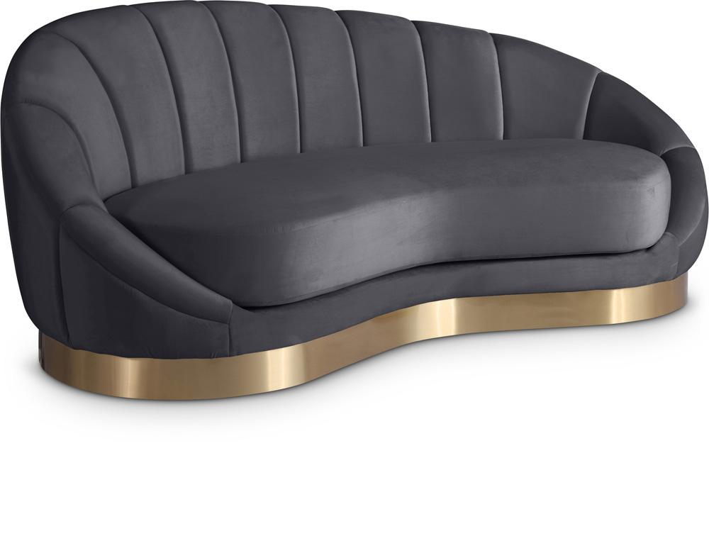 Meridian Furniture - Shelly Grey Velvet Chaise - 623Grey-Chaise veiw 1