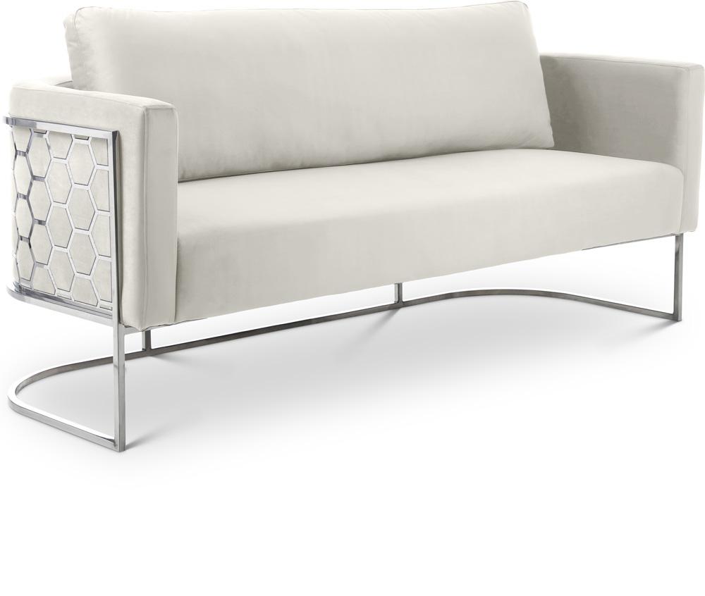 Meridian Furniture - Casa Cream Velvet Sofa - 691Cream-S veiw 1
