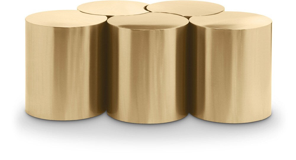 Meridian Furniture - Dimple Gold Coffee Table - 5Pc - 99081Gold-5D veiw 1
