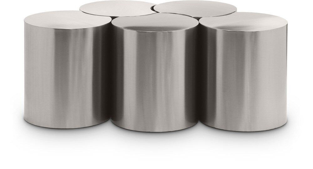 Meridian Furniture - Dimple Silver Coffee Table - 5Pc - 99081Silver-5D veiw 1