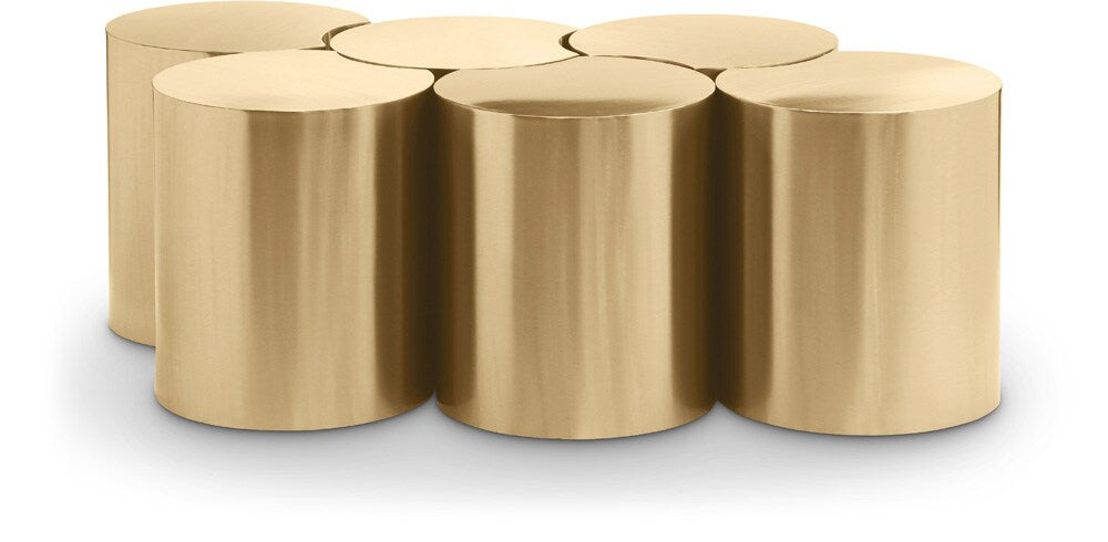 Meridian Furniture - Dimple Gold Coffee Table - 6Pc - 99081Gold-6C veiw 1