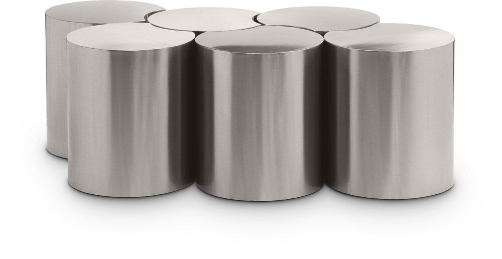 Meridian Furniture - Dimple Silver Coffee Table - 6Pc - 99081Silver-6C veiw 1