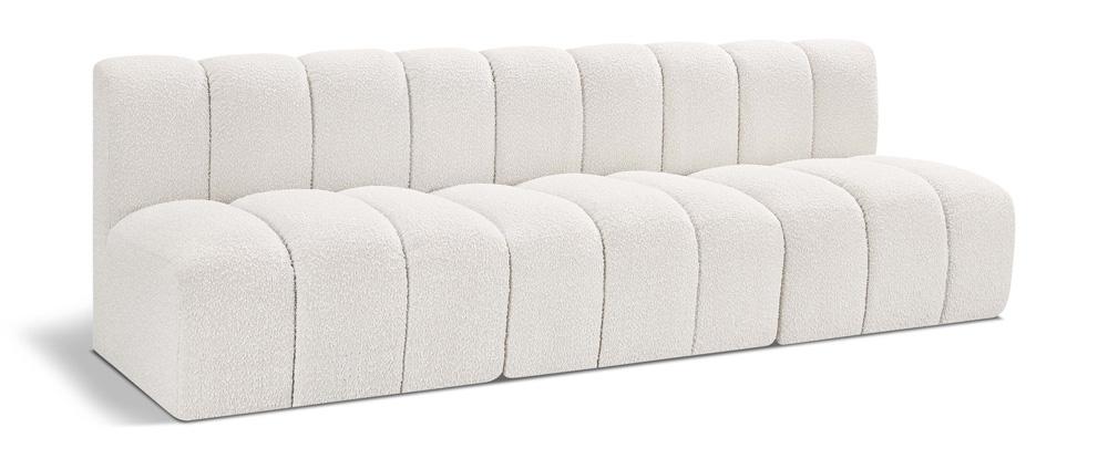 Meridian Furniture - Arc Cream Boucle Fabric Modular Sofa - 3Pc - 102Cream-S3F veiw 1