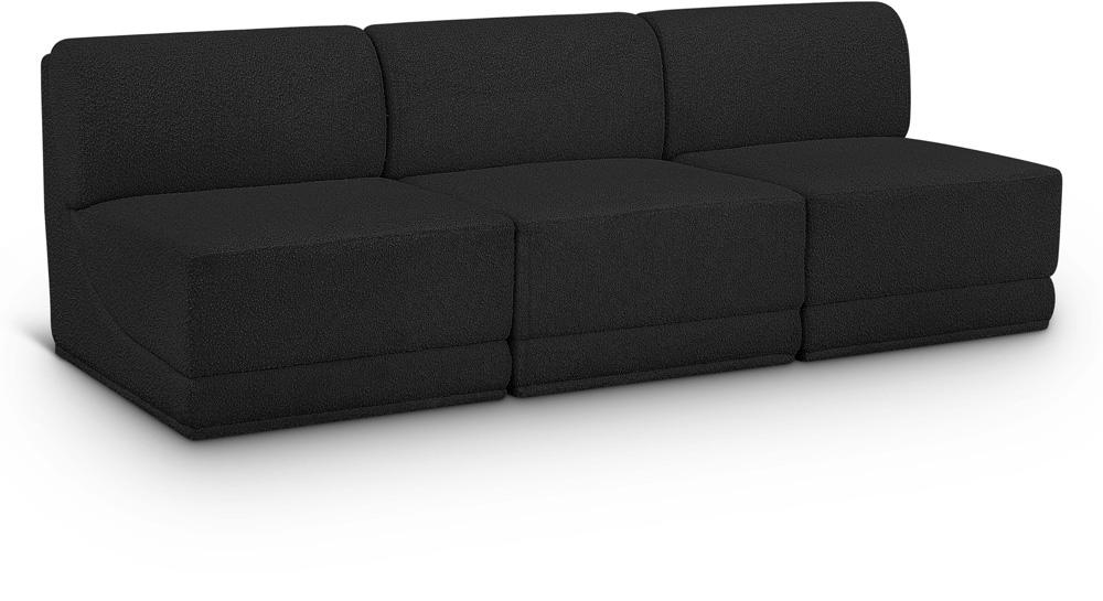 Meridian Furniture - Ollie Black Boucle Fabric Modular Sofa - 3Pc - 118Black-S90 veiw 1