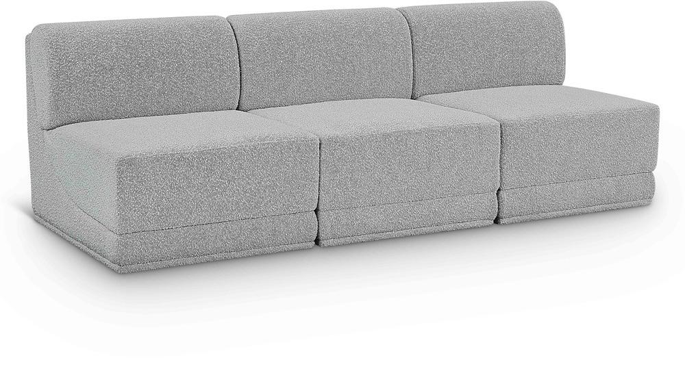 Meridian Furniture - Ollie Grey Boucle Fabric Modular Sofa - 3Pc - 118Grey-S90 veiw 1