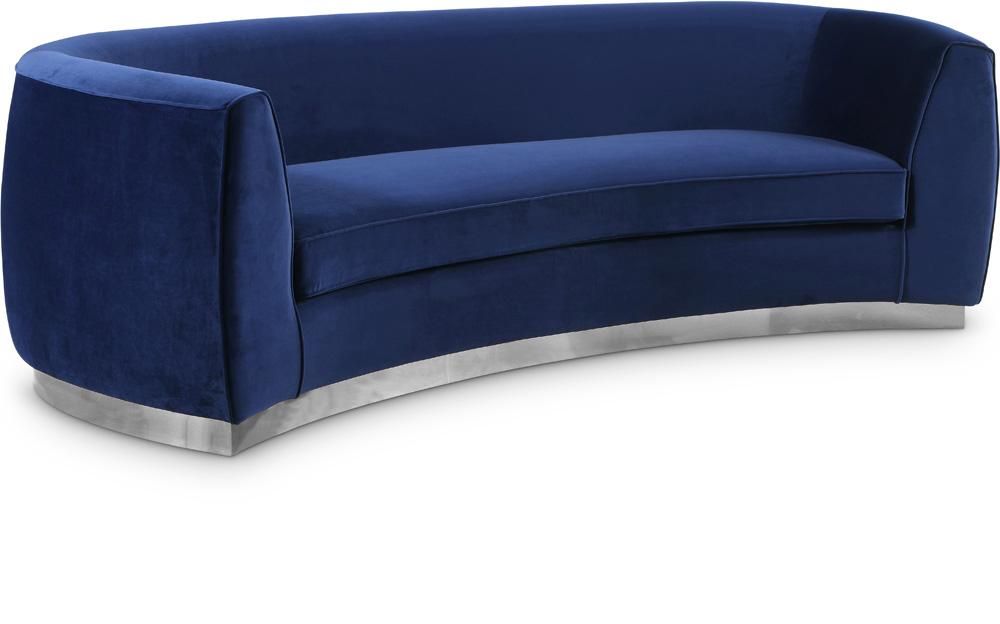 Meridian Furniture - Julian Navy Velvet Sofa - 621Navy-S veiw 1