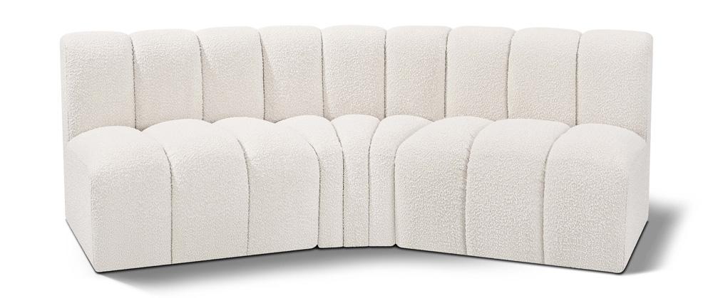 Meridian Furniture - Arc Cream Boucle Fabric Modular Sofa - 3Pc - 102Cream-S3B veiw 1