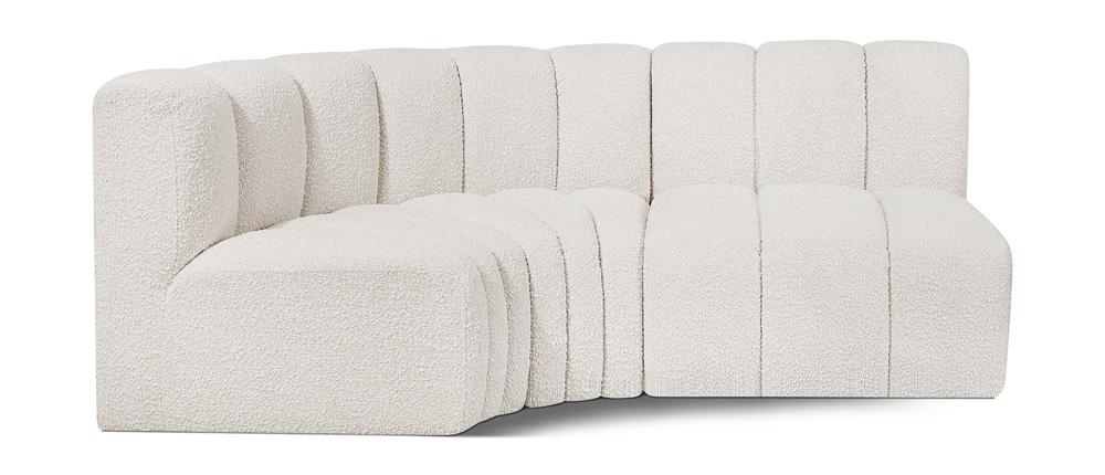 Meridian Furniture - Arc Cream Boucle Fabric Modular Sofa - 3Pc - 102Cream-S3A veiw 1
