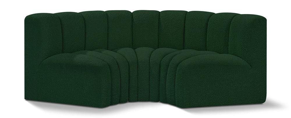 Meridian Furniture - Arc Green Boucle Fabric Modular Sofa - 3Pc - 102Green-S3C veiw 1