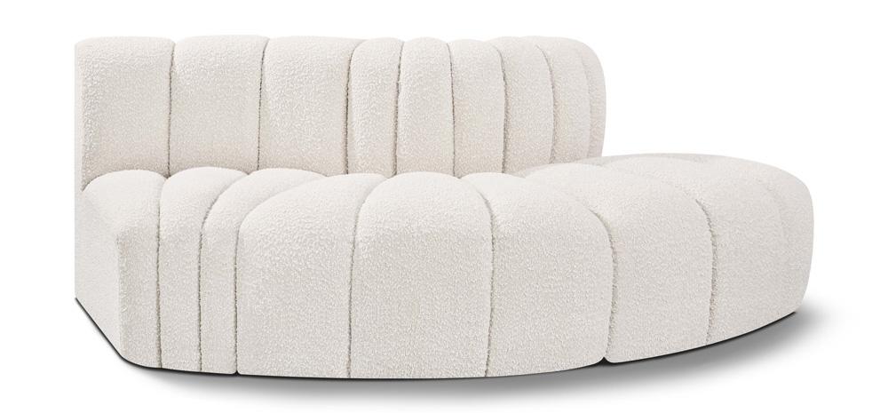 Meridian Furniture - Arc Cream Boucle Fabric Modular Sofa - 3Pc - 102Cream-S3E veiw 1