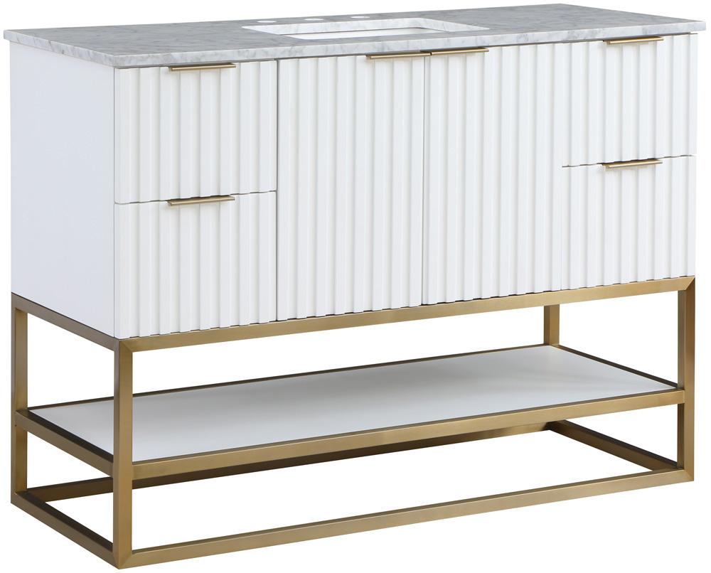 Meridian Furniture - Monad White Bathroom Vanity - 404White-48 veiw 1