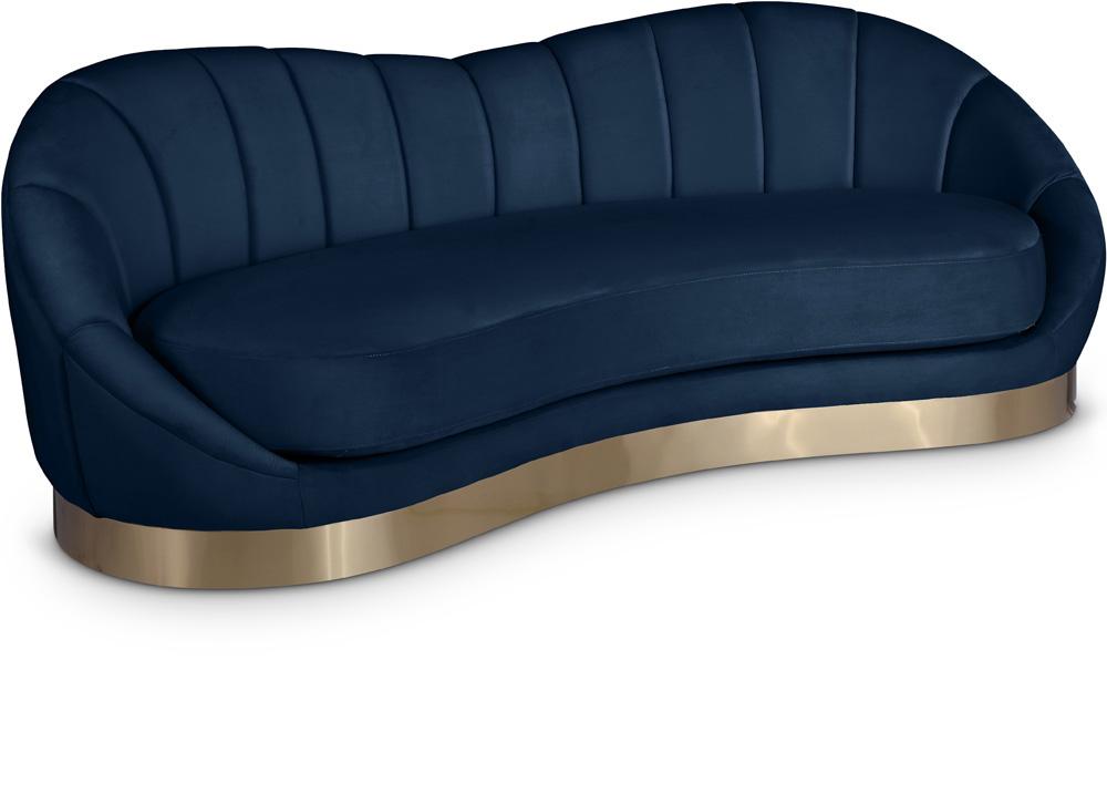 Meridian Furniture - Shelly Navy Velvet Sofa - 623Navy-S veiw 1