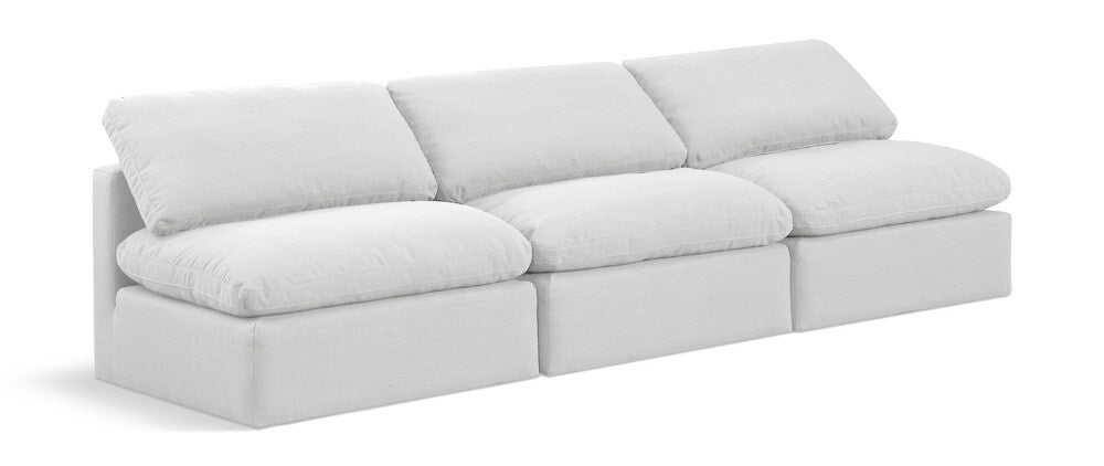 Meridian Furniture - Indulge White Linen Textured Fabric Modular Sofa - 3Pc - 141White-S3 veiw 1