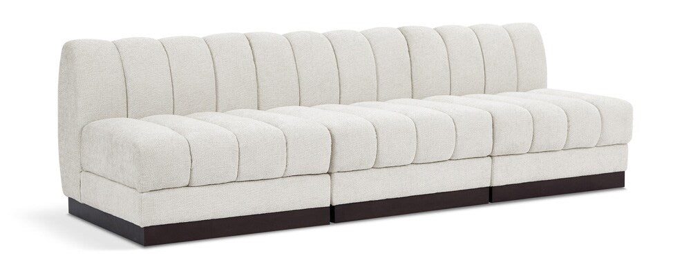 Meridian Furniture - Quinn Cream Chenille Fabric Modular Sofa - 3Pc - 124Cream-S96 veiw 1
