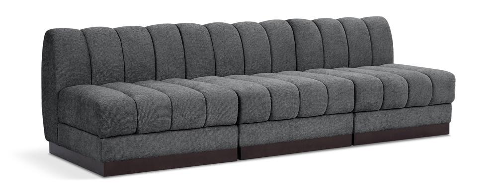 Meridian Furniture - Quinn Grey Chenille Fabric Modular Sofa - 3Pc - 124Grey-S96 veiw 1