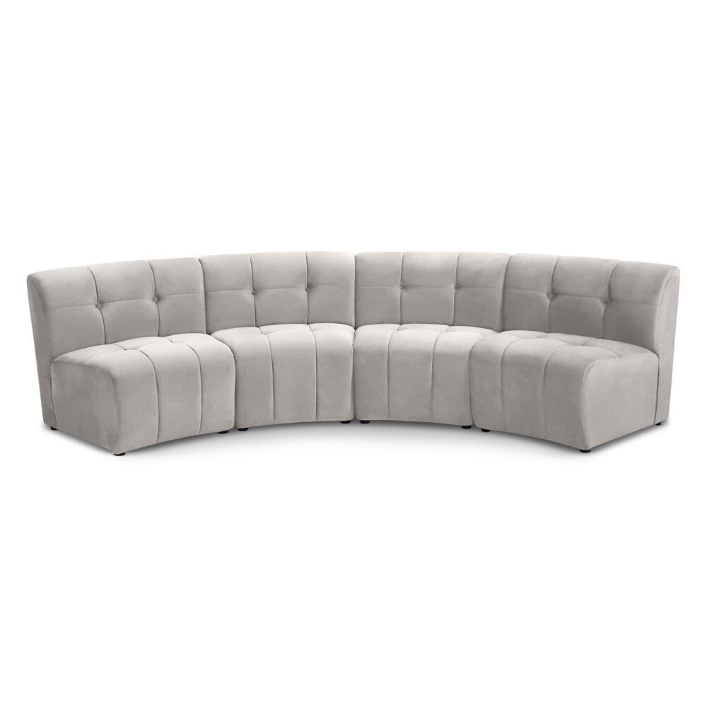 Meridian Furniture - Limitless Cream Velvet 4pc. Modular Sectional - 645Cream-4PC veiw 1