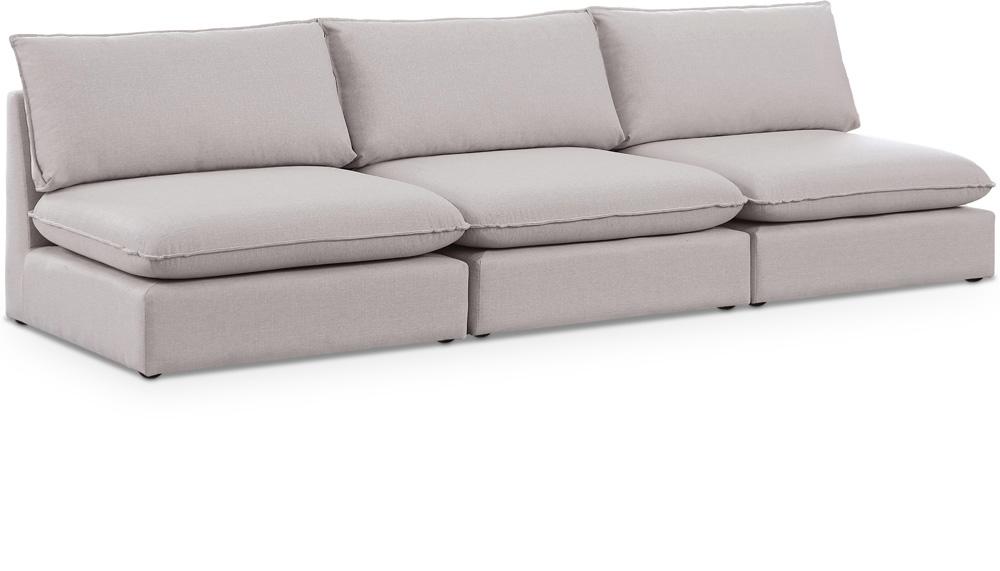 Meridian Furniture - Mackenzie Beige Durable Linen Textured Modular Sofa - 3Pc - 688Beige-S120A veiw 1