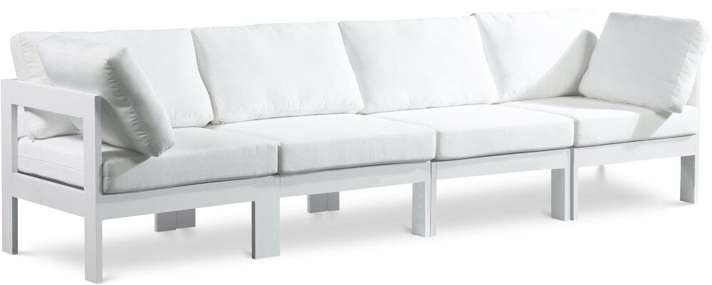 Meridian Furniture - Nizuc White Water Resistant Fabric Outdoor Patio Modular Sofa - 4Pc - 375White-S120A veiw 1