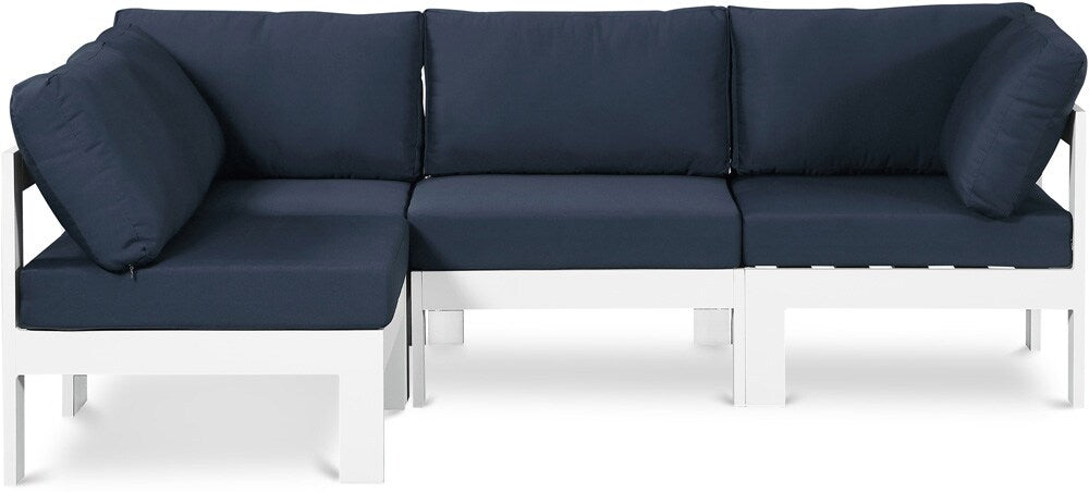 Meridian Furniture - Nizuc Navy Water Resistant Fabric Outdoor Patio Modular Sectional - 4Pc - 375Navy-Sec4A veiw 1